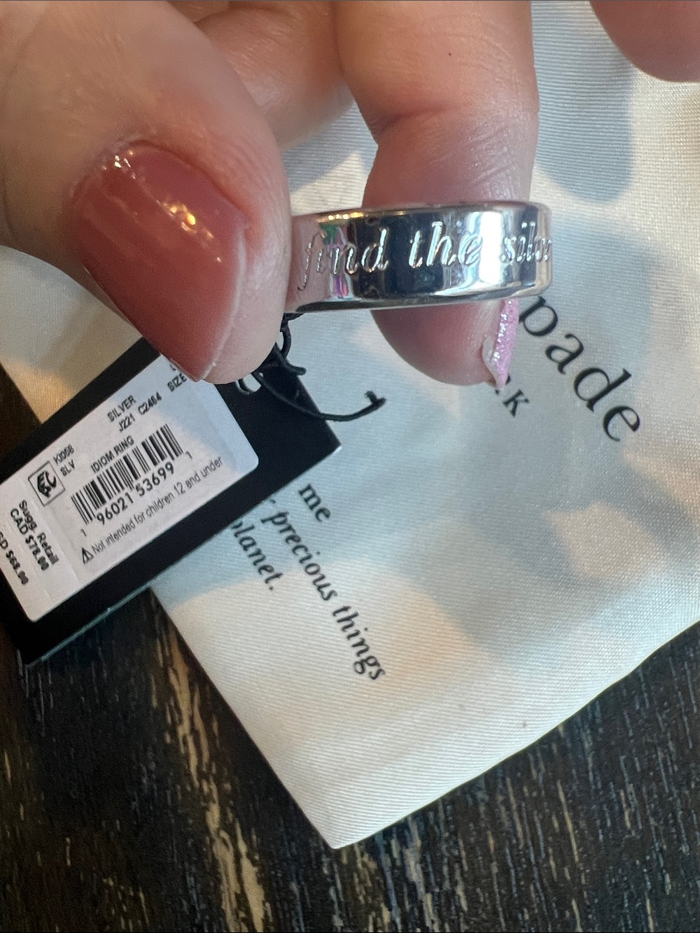 kate spade find the silver lining silver ring - Picture 4 of 7